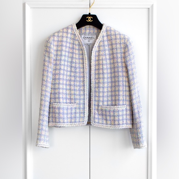Chanel Vintage S/S 1994 Lilac Lavender Multicolor Runway 94P Jacket Skirt Suit - Picture 6 of 16